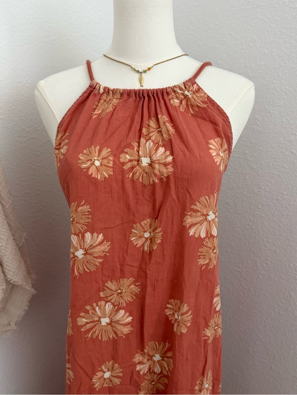 Madewell 100% Cotton Floral Open Back Halter Maxi Dress Medium - Picture 5 of 8
